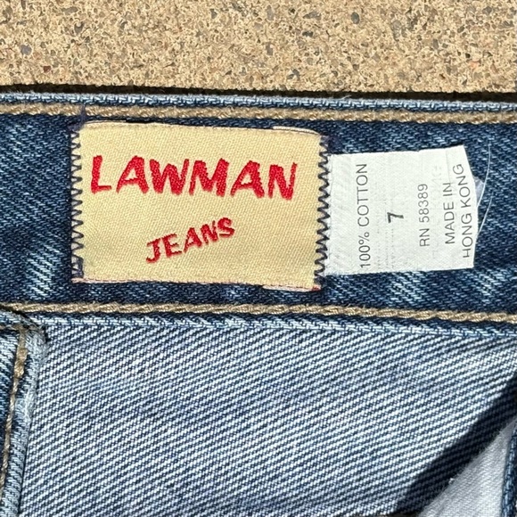 Vintage 90’s Lawman sz 7 Coastal Cowgirl High-Rise Western Mom Jeans Tapped Leg - Picture 7 of 13